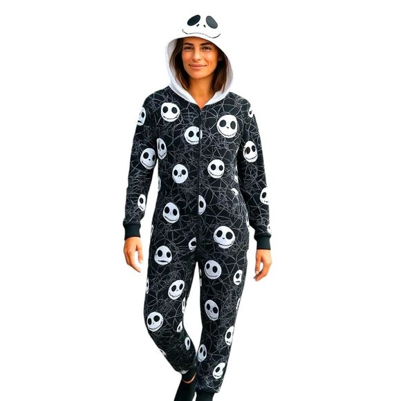 Disney Nightmare Before Christmas Jack Skellington Union Suit Fleece w Pockets S - Picture 1 of 16